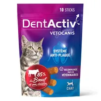 Vetocanis, Bâtonnets Hygiène Bucco-Dentaire pour Chat, DentActiv