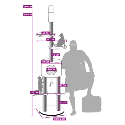 Petrebels Arbre à Chat Haut de Plafond Anna 240