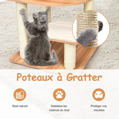Giantex Arbre à Chat XXL 175 CM en Bois, 6 Niveaux