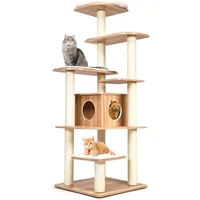 Giantex Arbre à Chat XXL 175 CM en Bois, 6 Niveaux