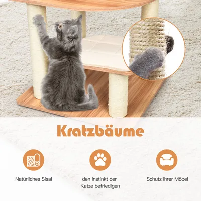 GIANTEX Katzenbaum mit 6Ebenen&großer Höhle,stabiler Kletterbaum für Katzen GIANTEX Katzenbaum mit 6Ebenen&großer Höhle,stabiler Kletterbaum für Katzen