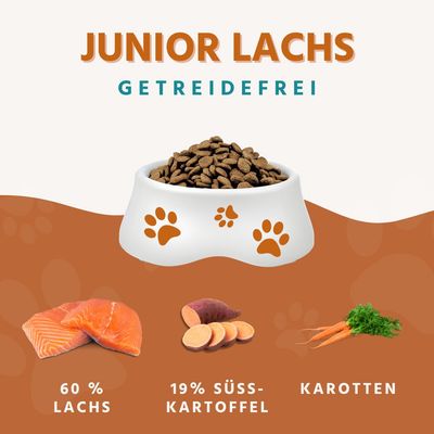 Wildfang Junior Trockenfutter mit Lachs für Welpen