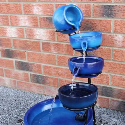 Monstershop Fontaine Énergie Solaireà 4 Niveaux de Bols Renversants