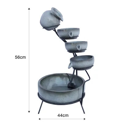 Monstershop Fontaine Énergie Solaireà 4 Niveaux de Bols Renversants