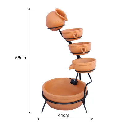 Monstershop Fontaine Énergie Solaireà 4 Niveaux de Bols Renversants