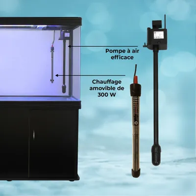 Monstershop Aquarium à bords Noir avec Meuble NOIR