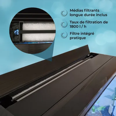 Monstershop Aquarium à bords Noir avec Meuble NOIR