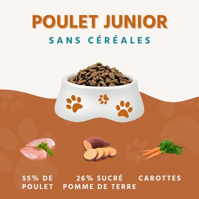 Wildfang® Croquettes Junior au poulet pour chiots - sans céréales