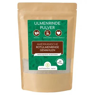 Wolfsbacher Natur Poudre d’écorce d’orme pour chiens