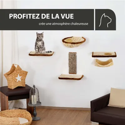 Rohrschneider Mur d'escalade pour chats composé de six parties