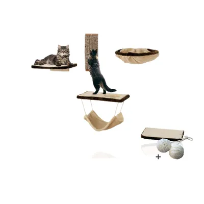 Rohrschneider 6-teilige Katzenkletterwand