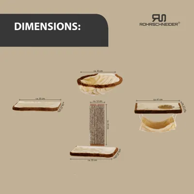 Rohrschneider Mur d'escalade pour chats composé de six parties