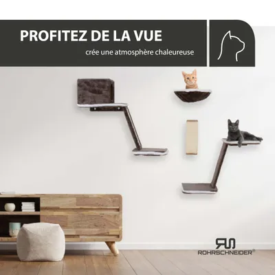 Rohrschneider Mur d'escalade pour chats composé de huit parties