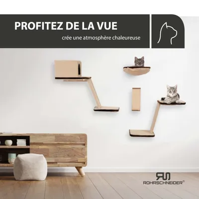 Rohrschneider Mur d'escalade pour chats composé de huit parties