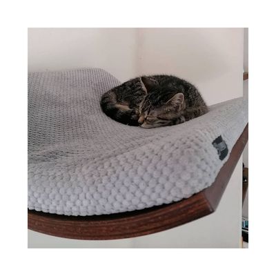 Bagane Etagère hamac chat design, bois noyer Kissa