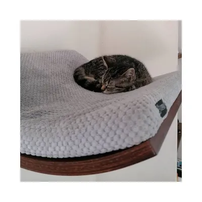 Bagane Etagère hamac chat design, bois noyer Kissa