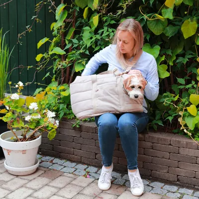 Bagane Sac de transport mode pour chien / chat, beige Hvor