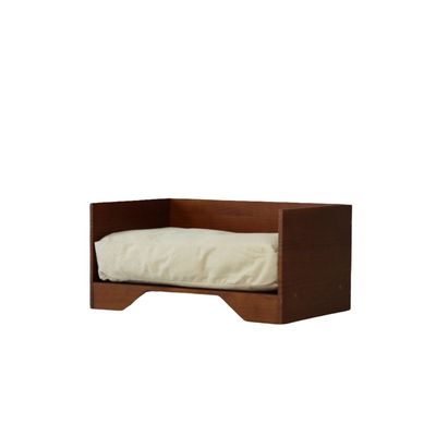 Bagane Canapé chien / chat design en bois, coussin moelleux amovible King
