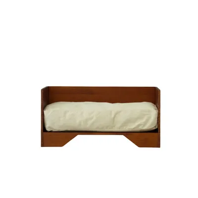 Bagane Canapé chien / chat design en bois, coussin moelleux amovible King