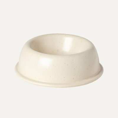 Bagane Gamelle ronde pour chien en céramique blanc crème Comer