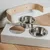Bagane Set 2 gamelles surélevées, support mural en bois blanc Dubuo