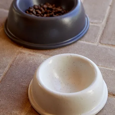 Bagane Gamelle pour chat / petit chien ronde en céramique anthracite Comer