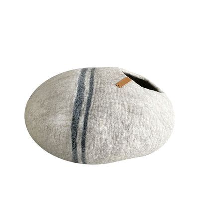 Bagane Grotte chat design galet en feutre de laine Dunga