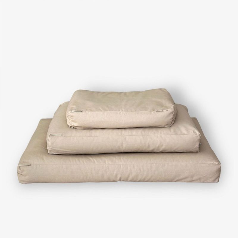 Bagane Coussin chien à mémoire de forme, déhoussable en tissu vanille Star