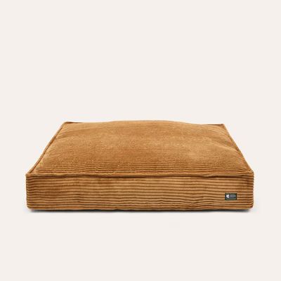 Bagane Lit pour chien / chat, déhoussable en velours côtelé bronze Quattro
