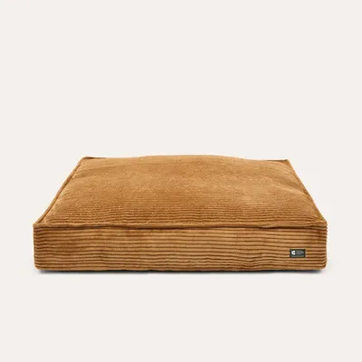 Bagane Lit pour chien / chat, déhoussable en velours côtelé bronze Quattro