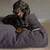 Bagane Coussin pour chien moelleux, en coton bio gris anthracite Hvad