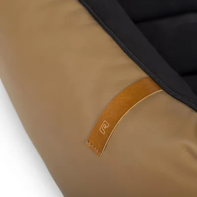 Bagane Panier chien design déhoussable, cuir végan camel Kuma