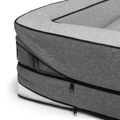 Bagane Coussin chien orthopédique à mémoire de forme, gris clair Sohva