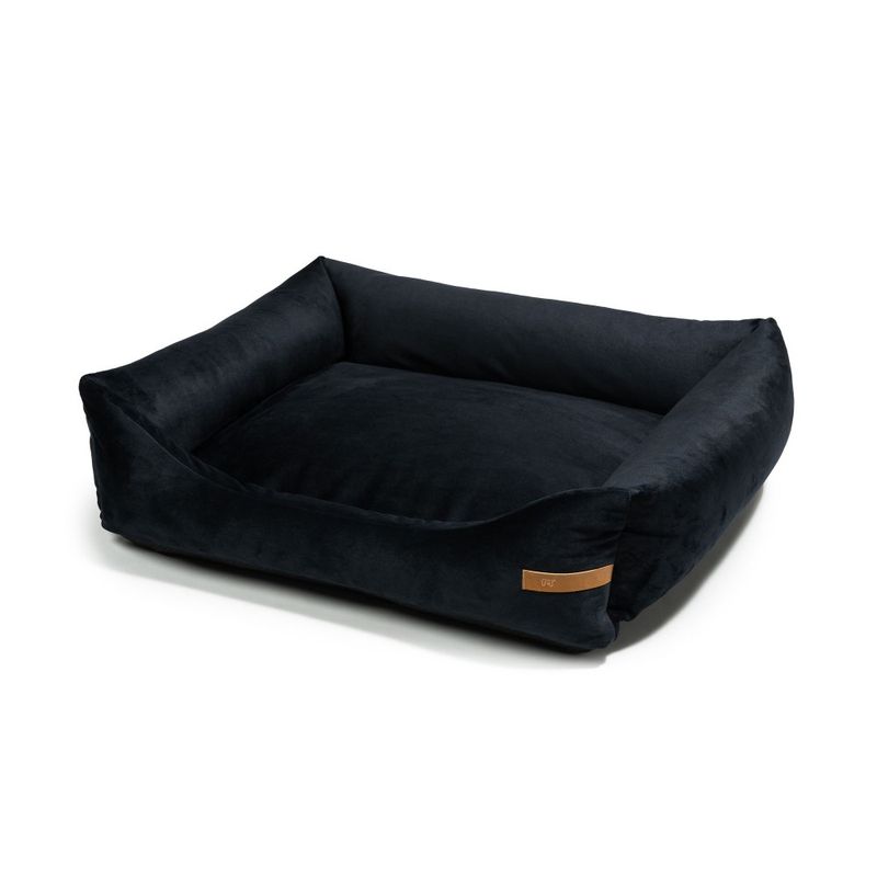 Bagane Panier grand chien / chat noir, écologique au toucher velours Ecow