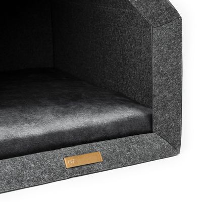 Bagane Niche d'intérieur chien / chat, design et écologique, gris Sanka