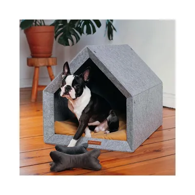 Bagane Niche d'intérieur chien / chat, design, gris clair Sanka