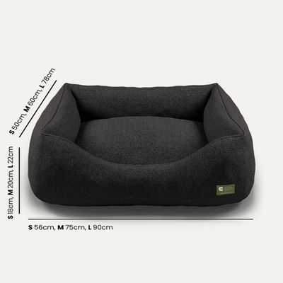 Bagane Panier chien / chat déhoussable en tissu noir Cesta
