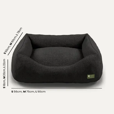 Bagane Panier chien / chat déhoussable en tissu noir Cesta