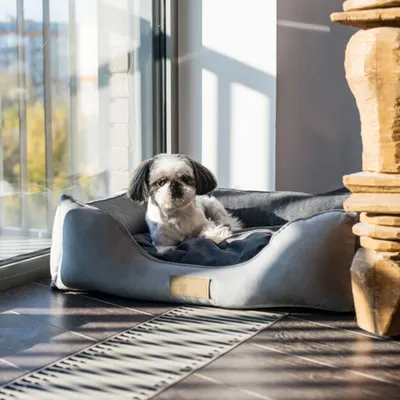 Bagane Lit pour chien en tissu bicolore gris Jaba Bagane Lit pour chien en tissu bicolore gris Jaba