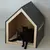 Bagane Maison design chat / petit chien en bois et coussin amovible Villa