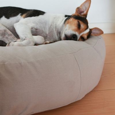 Bagane Coussin rond pour chien moelleux, en coton bio Hvil