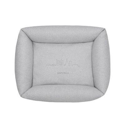 Bagane Panier déhoussable chien / chat en tissu gris clair Daya
