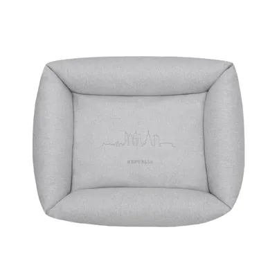 Bagane Panier déhoussable chien / chat en tissu gris clair Daya