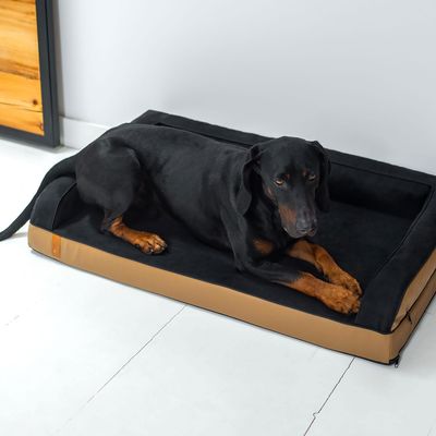 Bagane Coussin chien orthopédique à mémoire de forme, camel / noir Sohva