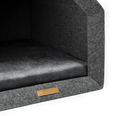 Bagane Niche d'intérieur chien / chat, design et écologique, gris Sanka