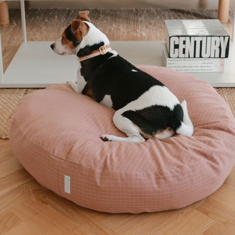 Bagane Coussin rond pour chien moelleux, en coton bio Hvil