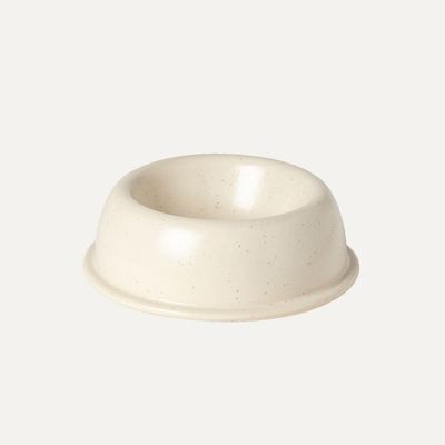 Bagane Gamelle pour chat / petit chien ronde, céramique blanc crème Comer
