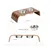 Bagane Set de 2 gamelles surélevées en acier, socle bois noyer Gero