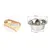 Bagane Set de 2 gamelles surélevées en acier, socle bois noyer Gero