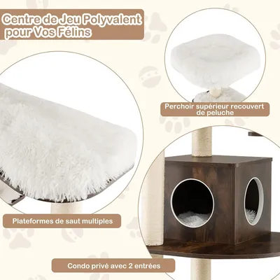 Giantex Arbre à Chat XXL 175 CM En Bois 6 Niveaux, Avec Plateformes Giantex Arbre à Chat XXL 175 CM En Bois 6 Niveaux, Avec Plateformes